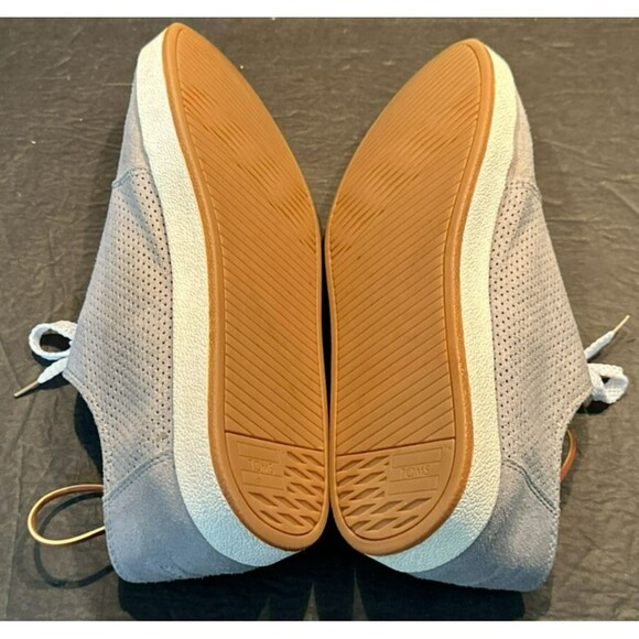 TOMS Payton Perforated Drizzle Gray Suede Lace Up Casual Sneakers  Size 10.5 - Picture 6 of 9